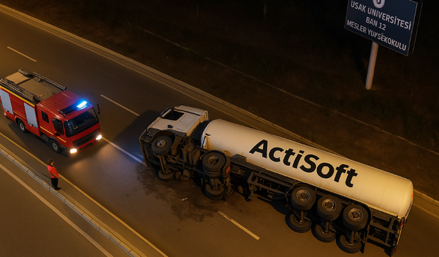 Uşak Banaz’da Tır Devrildi: Yaralı Yok