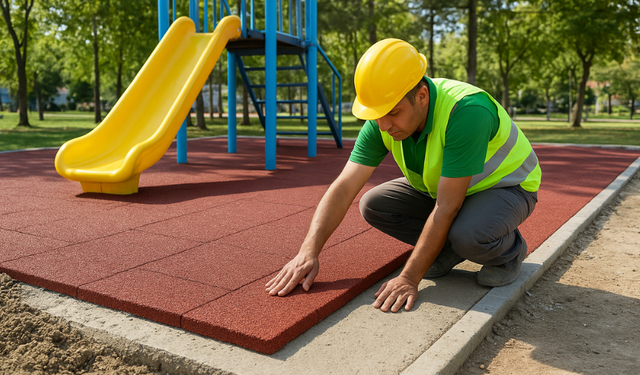 Uşak Belediyesi’nden Parklarda Zemin Yenileme Çalışması