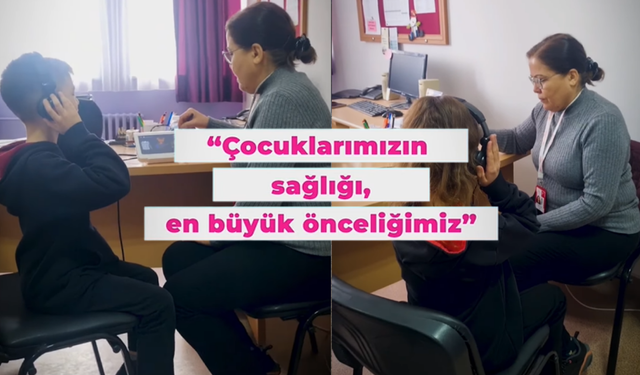 Vali Kartal Talimat Verdi Çocuklara İşitme Testi  Yapılıyor